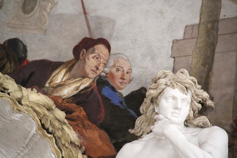 Selbstportrait von Giovanni Battista Tiepolo im Treppenhaus der Würzburger Residenz